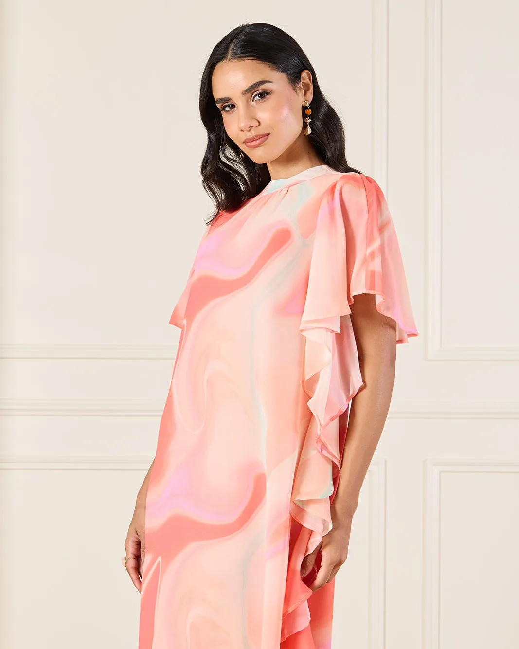Women Coral Printed Kaftan Dress sold by Redtag product image thumbnail 2