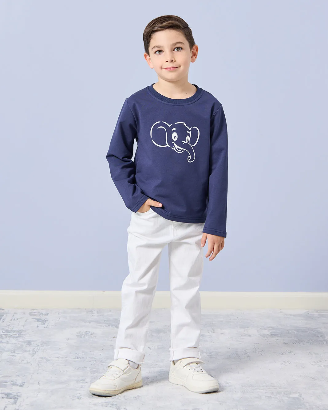 Boys Navy Printed T-Shirt sold by Redtag product image thumbnail 2