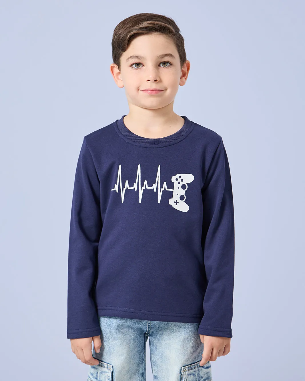 Boys Navy Printed T-Shirt sold by Redtag