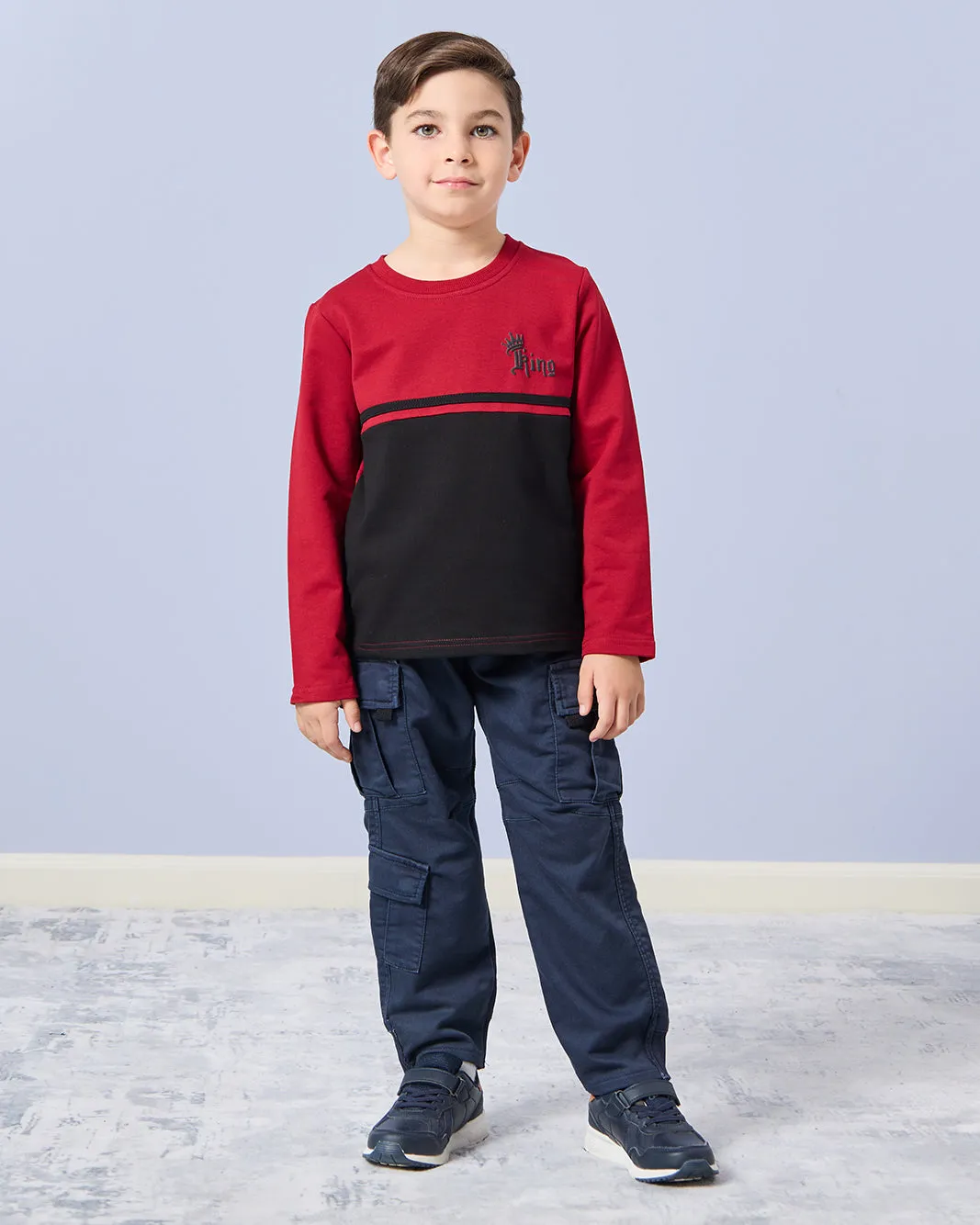 Boys Burgundy Cut And Sew T-Shirt sold by Redtag product image thumbnail 2