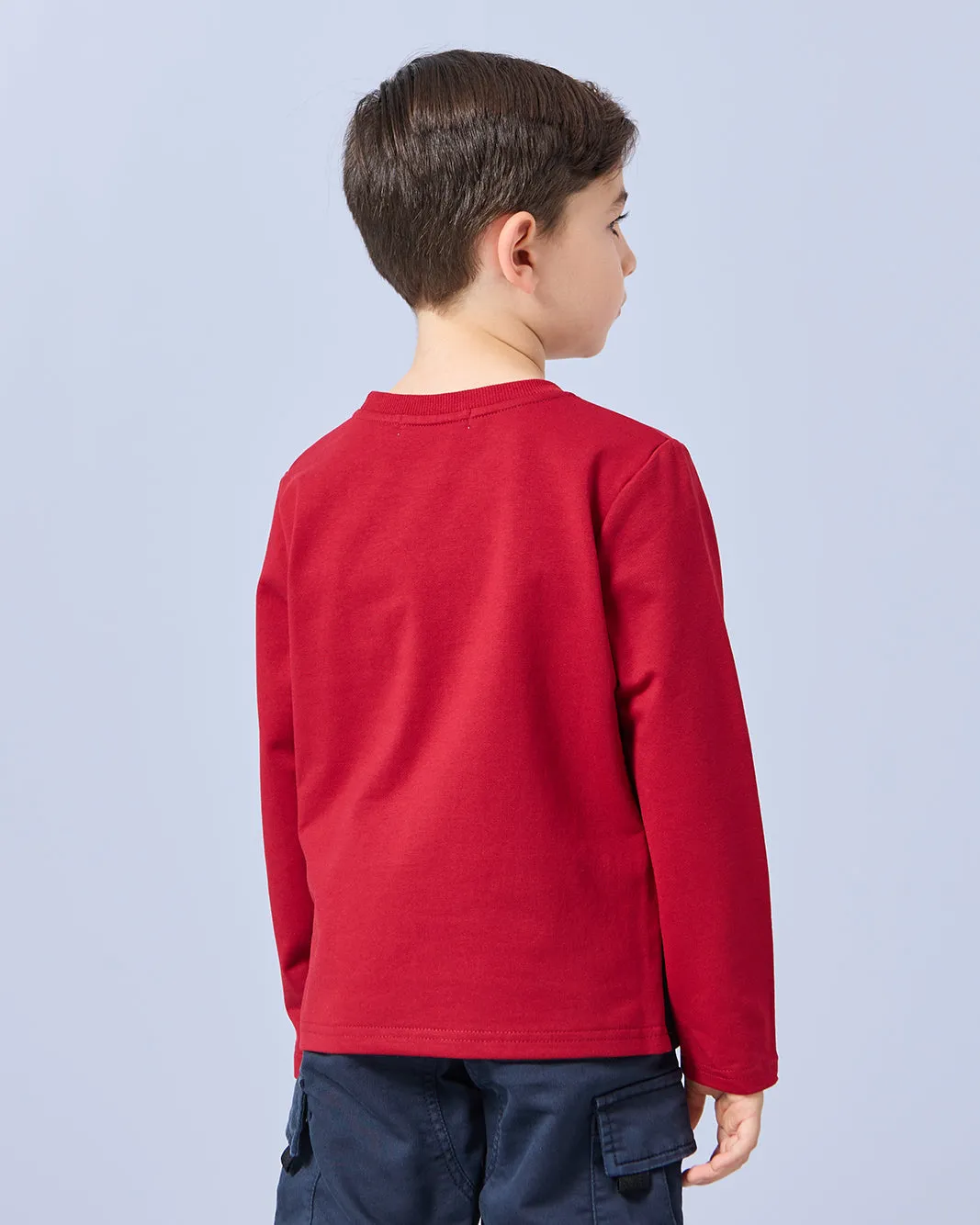 Boys Burgundy Cut And Sew T-Shirt sold by Redtag product image thumbnail 3