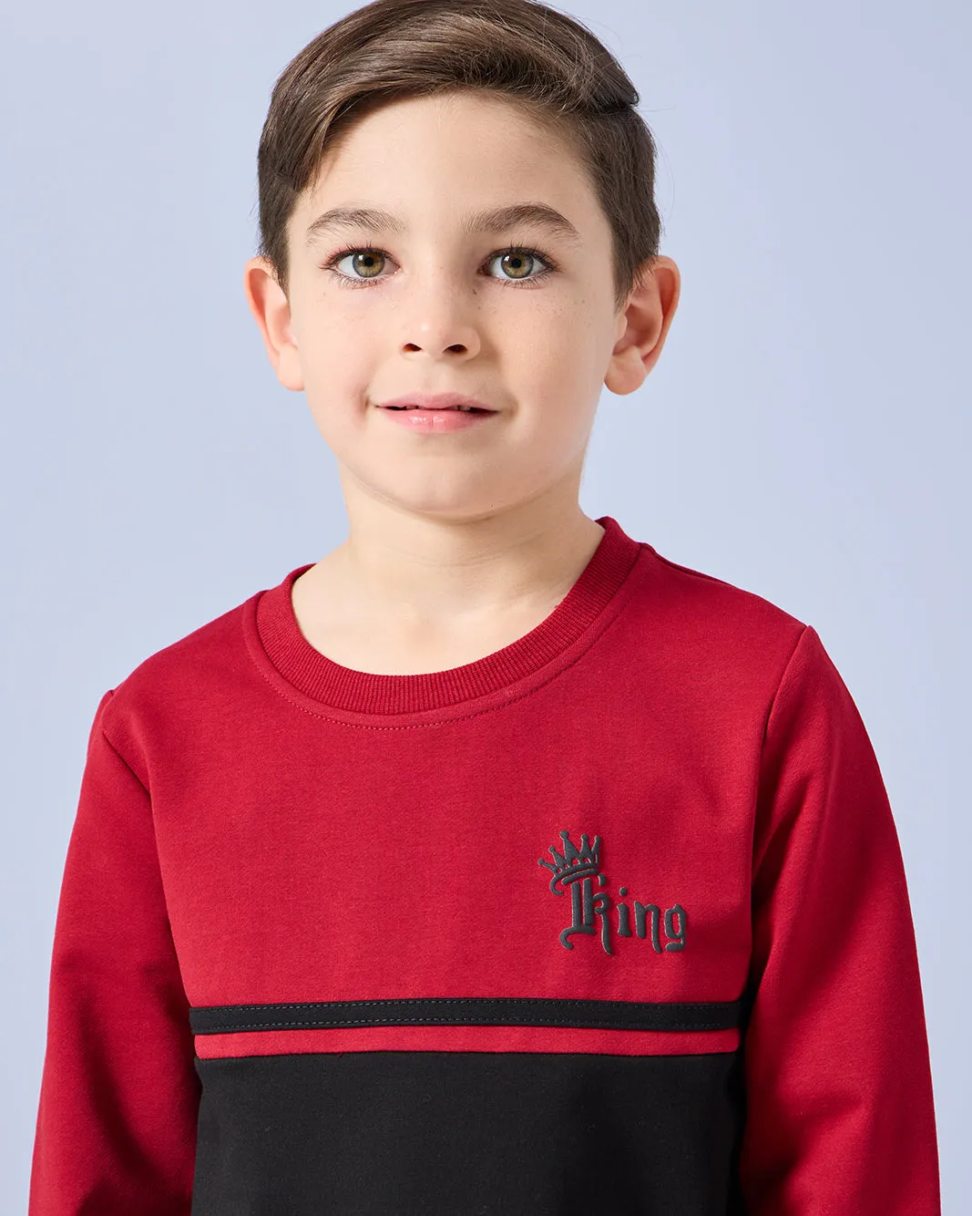 Boys Burgundy Cut And Sew T-Shirt sold by Redtag product image thumbnail 4