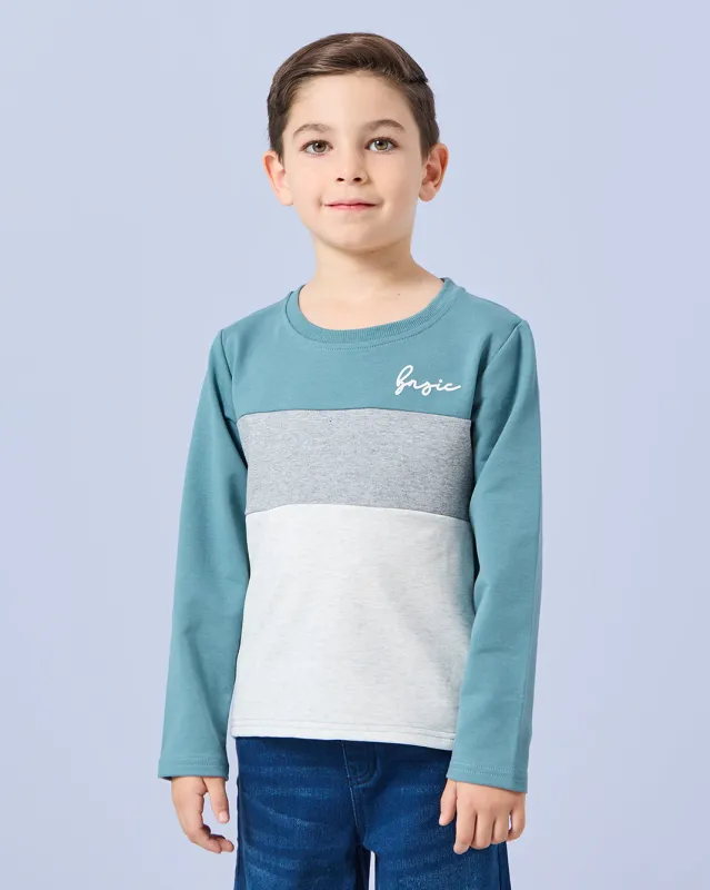Boys Green Striped T-Shirt sold by Redtag
