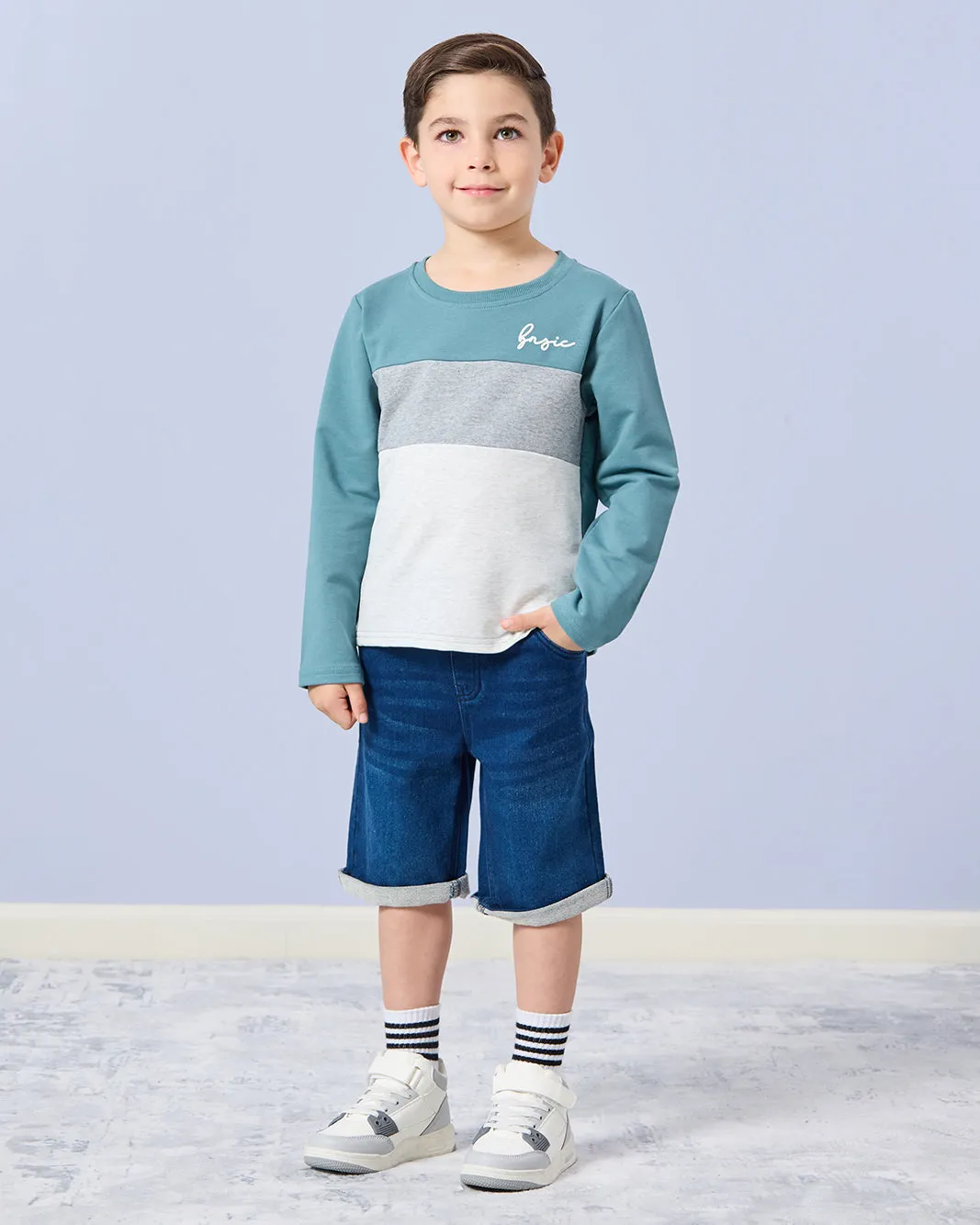 Boys Green Striped T-Shirt sold by Redtag product image thumbnail 2