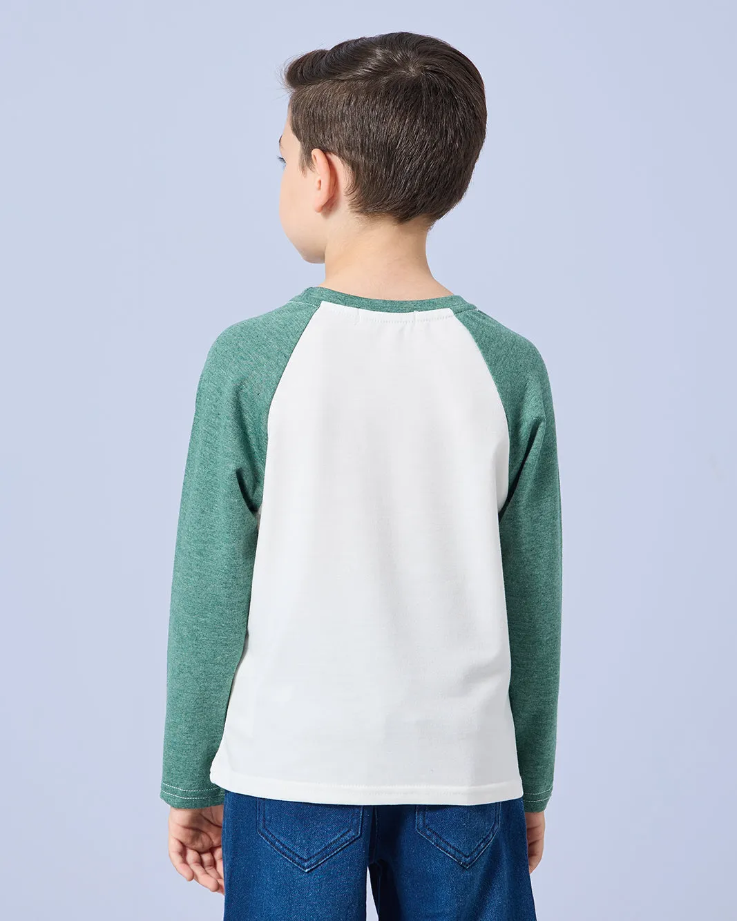 Boys Green Reglan T-Shirt sold by Redtag product image thumbnail 3