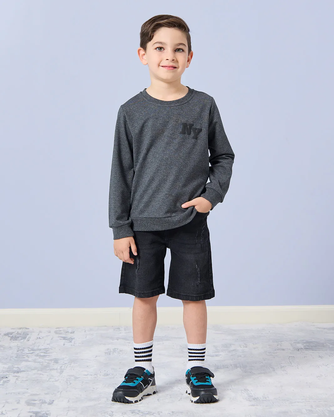 Boys Charcoal Printed T-Shirt sold by Redtag product image thumbnail 2