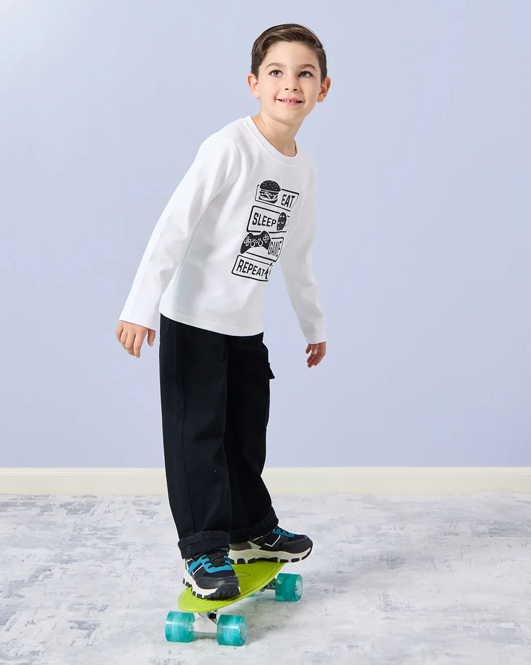 Boys White Printed T-Shirt sold by Redtag product image thumbnail 2