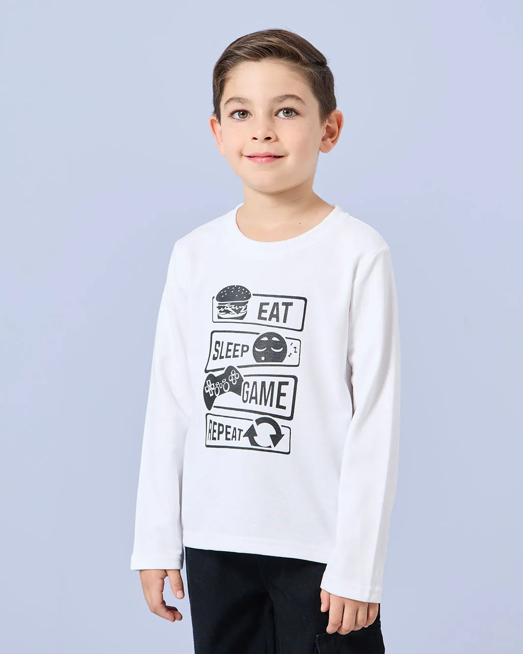 Boys White Printed T-Shirt sold by Redtag