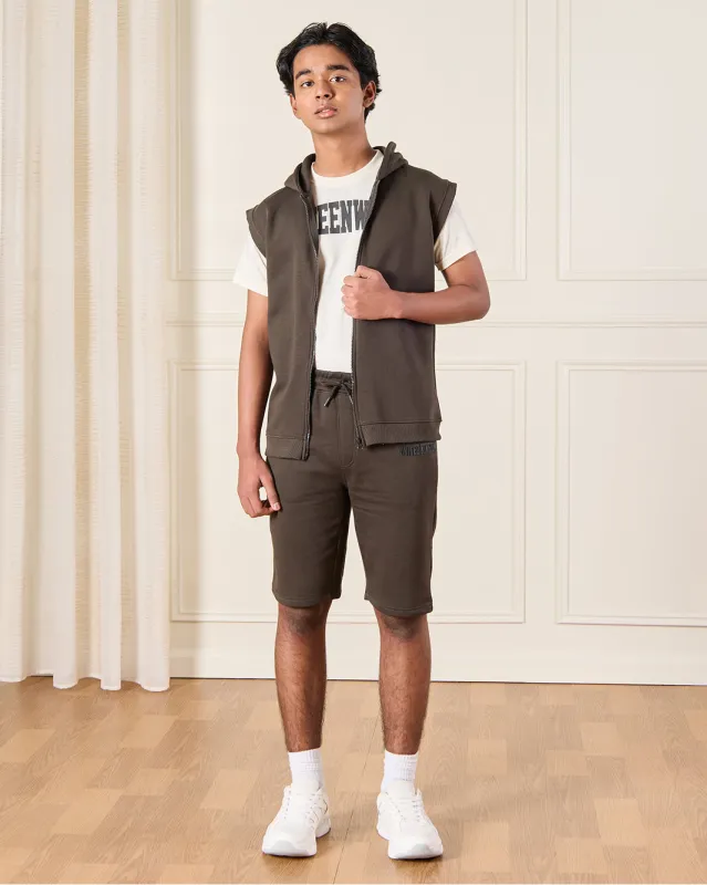 Senior Boys Brown And Ivory Casual Set (3 Piece) sold by Redtag