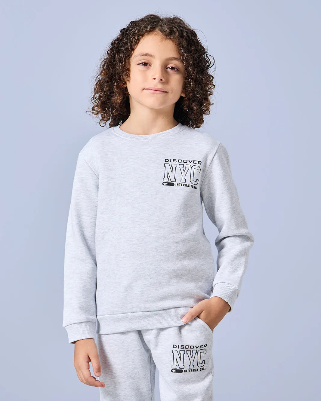 Boys Grey Printed Casual Jogger Set (2 Piece) sold by Redtag product image thumbnail 2