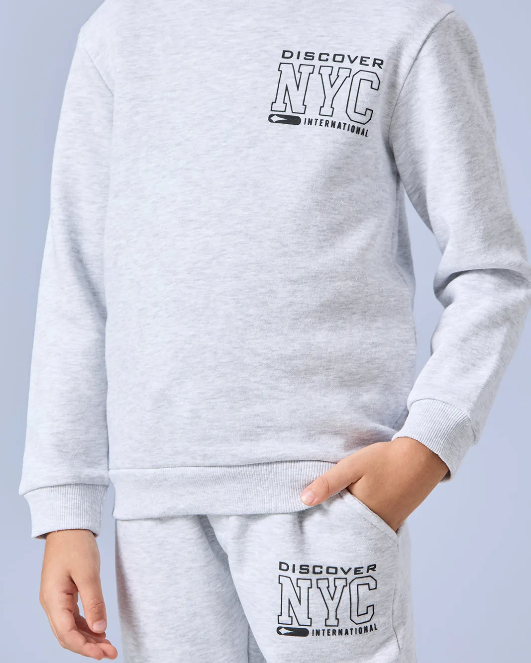 Boys Grey Printed Casual Jogger Set (2 Piece) sold by Redtag product image thumbnail 4