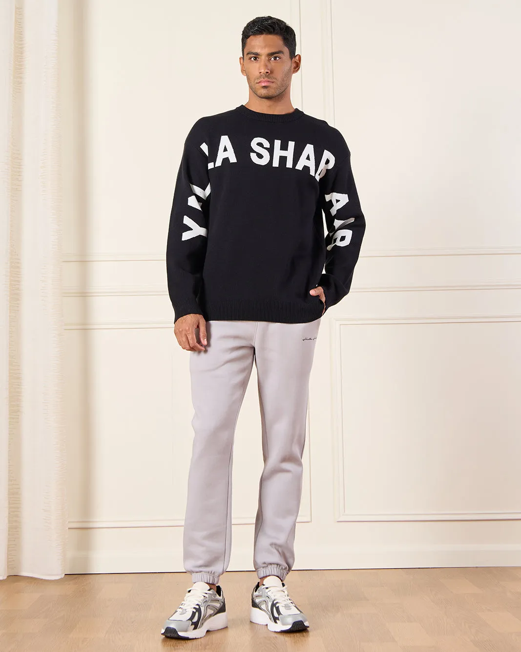 Men Grey Basic Track Pants With Logo Print sold by Redtag product image thumbnail 2