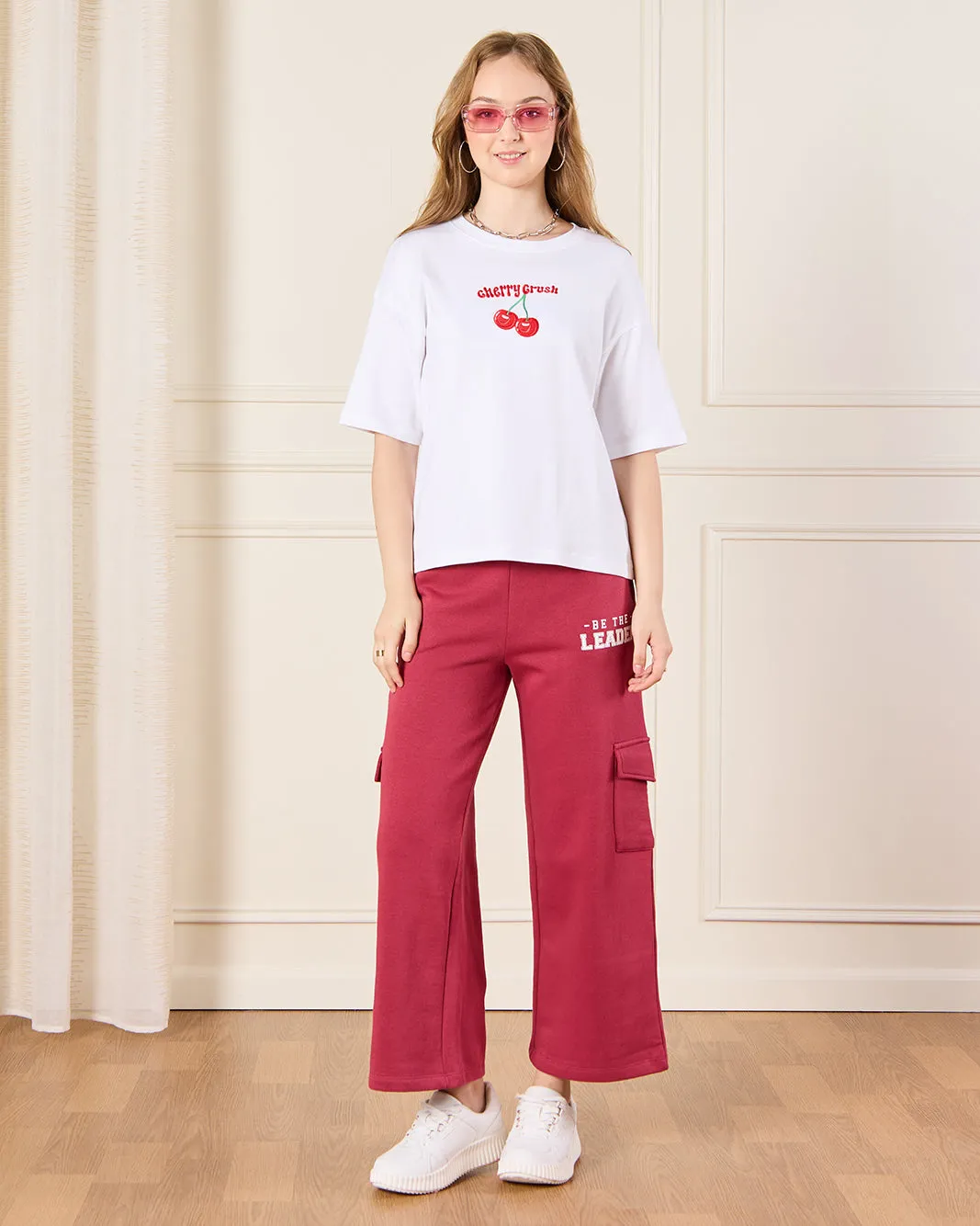 Senior Girls Burgundy Wide Leg Pants sold by Redtag product image thumbnail 2