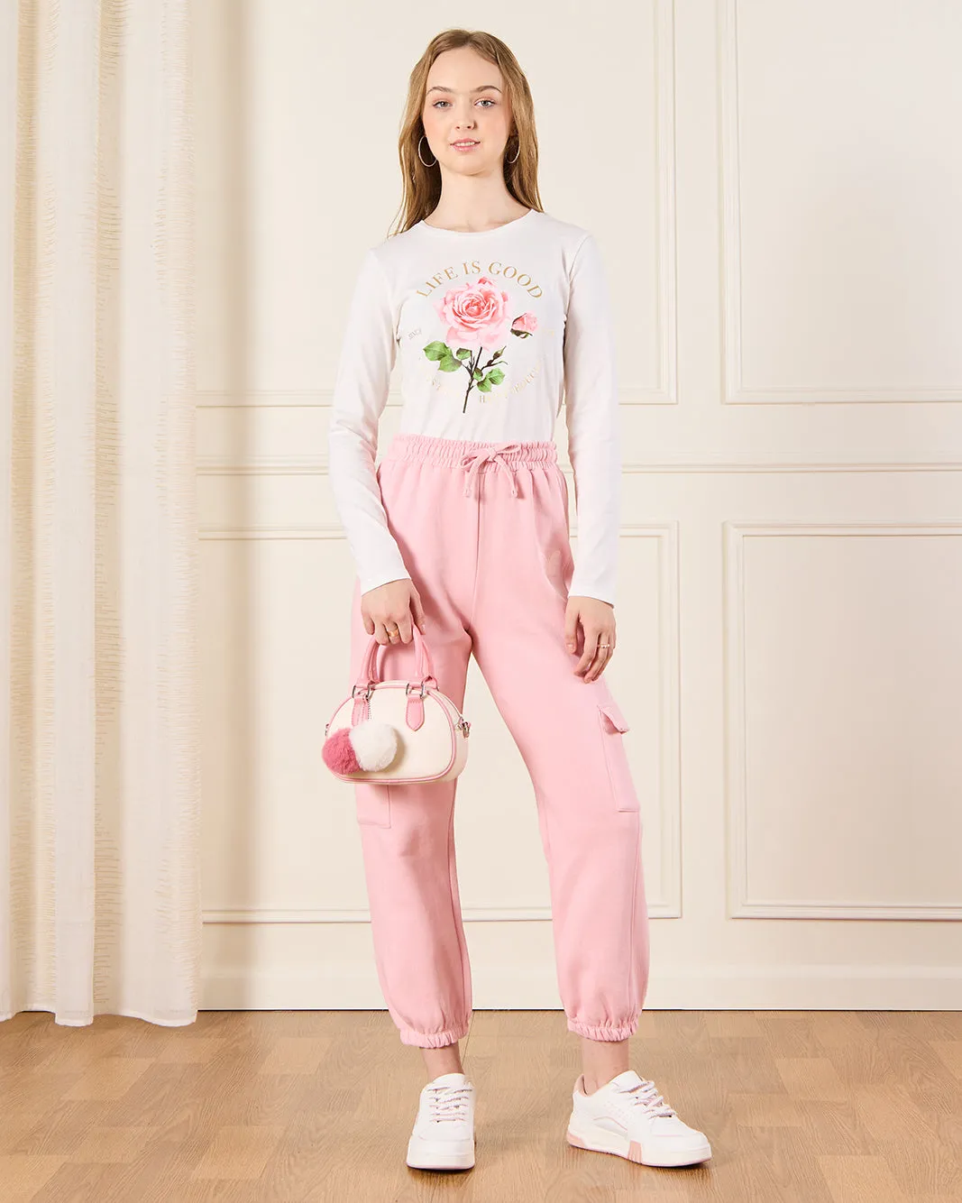 Senior Girls Pink Cargo Pocket Pants sold by Redtag product image thumbnail 2