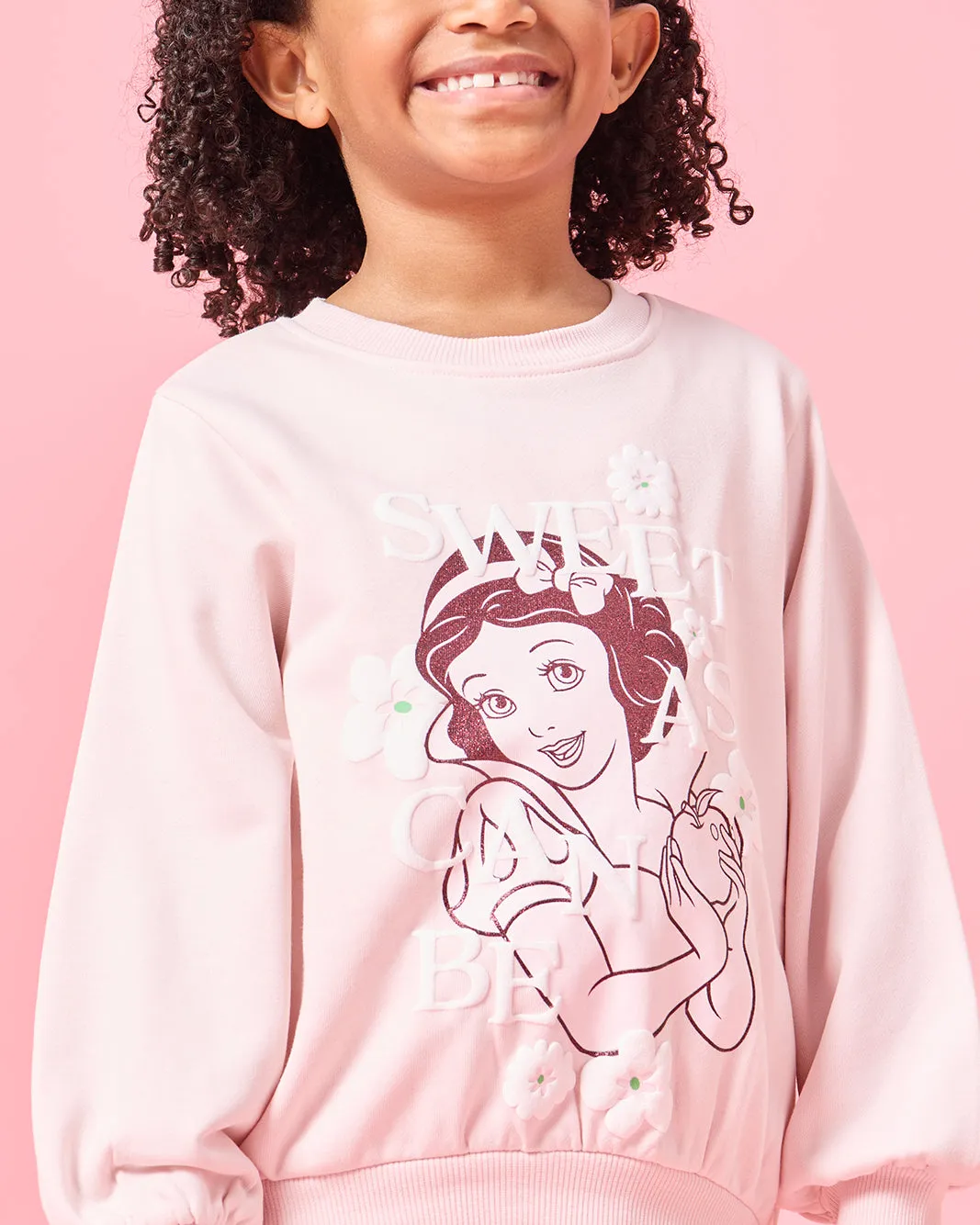 Girls Pink Snow White Print Sweatshirt sold by Redtag product image thumbnail 4
