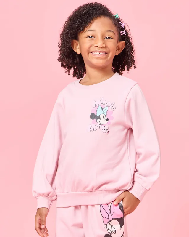 Girls Pink Minnie Mouse Print Sweatshirt sold by Redtag