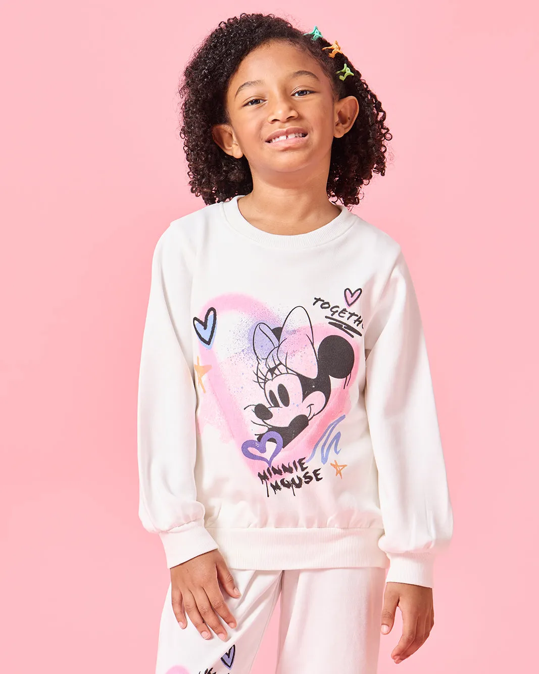 Girls Ivory Minnie Mouse Print Sweatshirt sold by Redtag