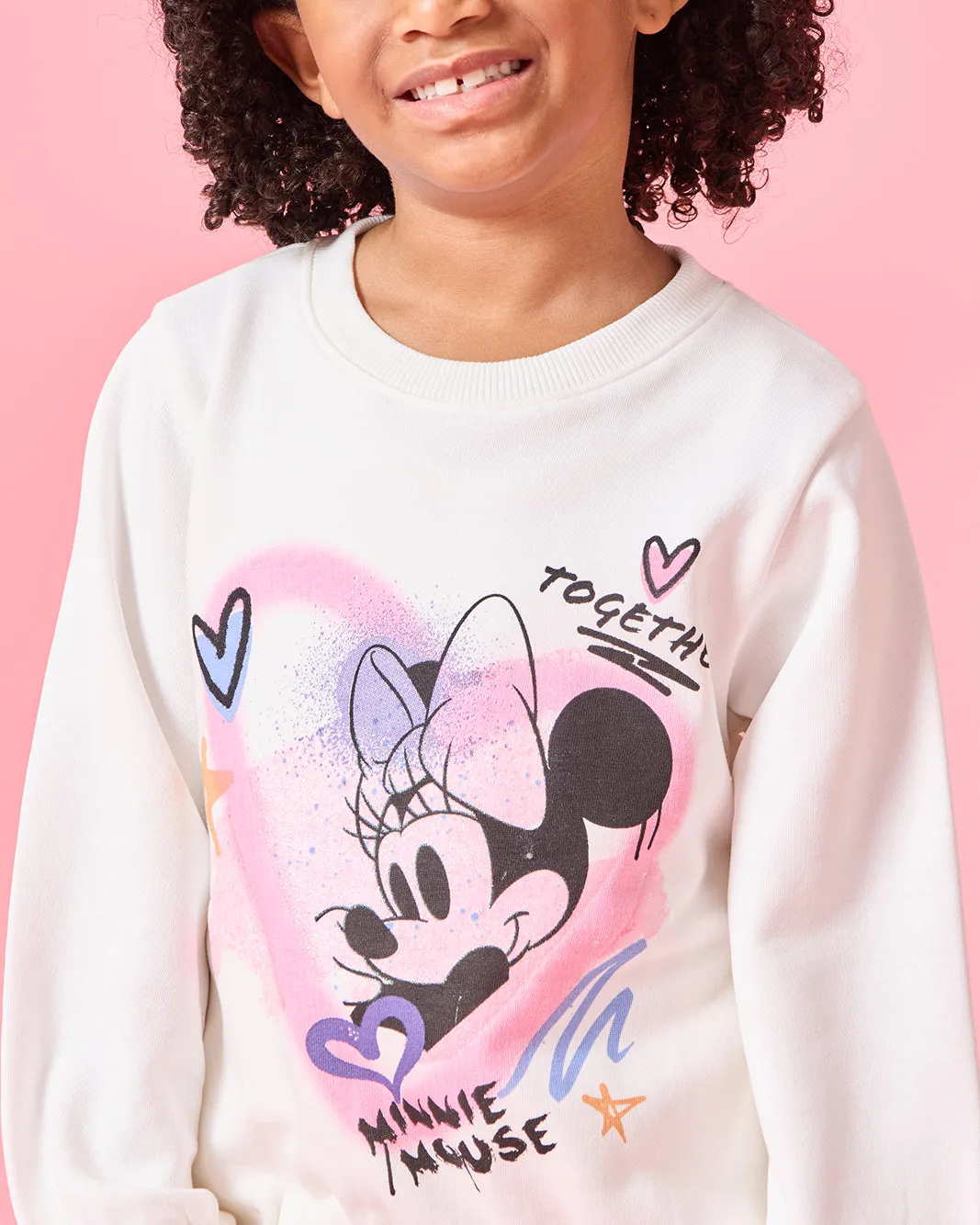 Girls Ivory Minnie Mouse Print Sweatshirt sold by Redtag product image thumbnail 4