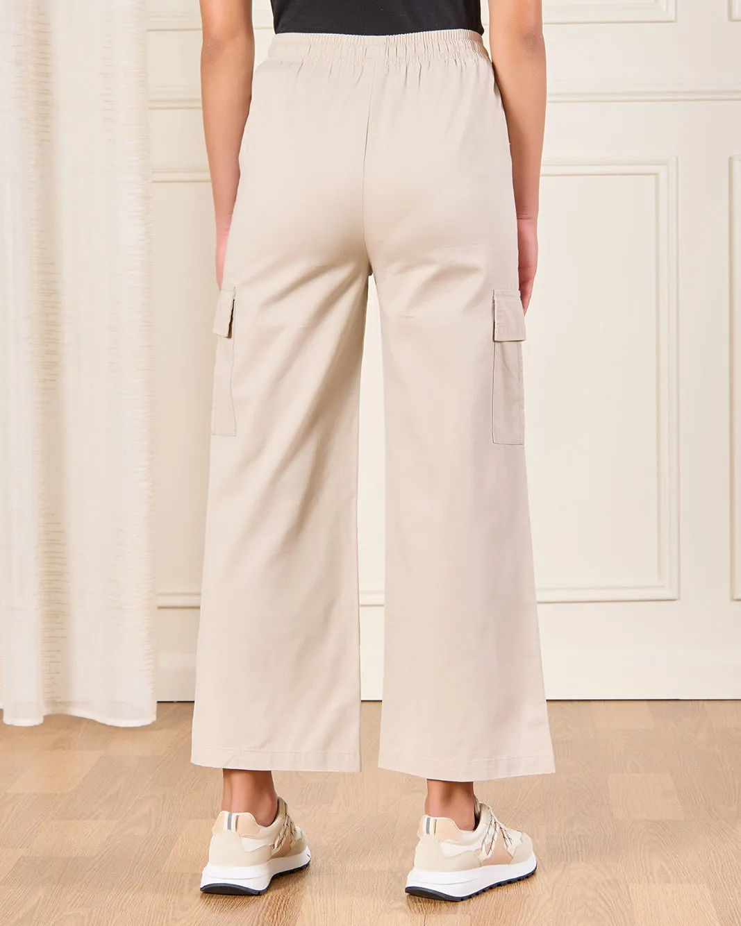 Senior Girls Beige Wide leg Cargo Trouser sold by Redtag product image thumbnail 3