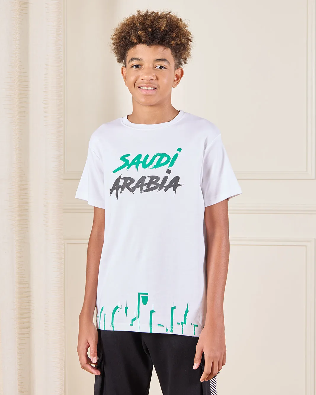 Senior Boys White KSA Printed T-Shirt sold by Redtag