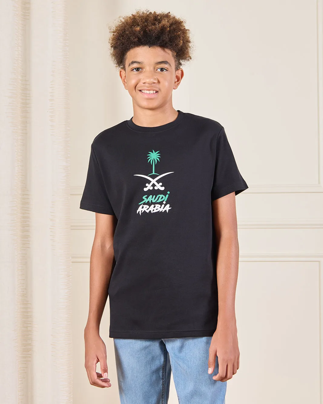 Senior Boys Black KSA Printed T-Shirt sold by Redtag