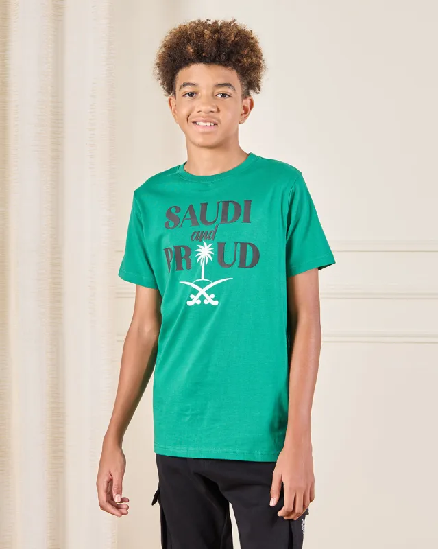 Senior Boys Green KSA Printed T-Shirt sold by Redtag