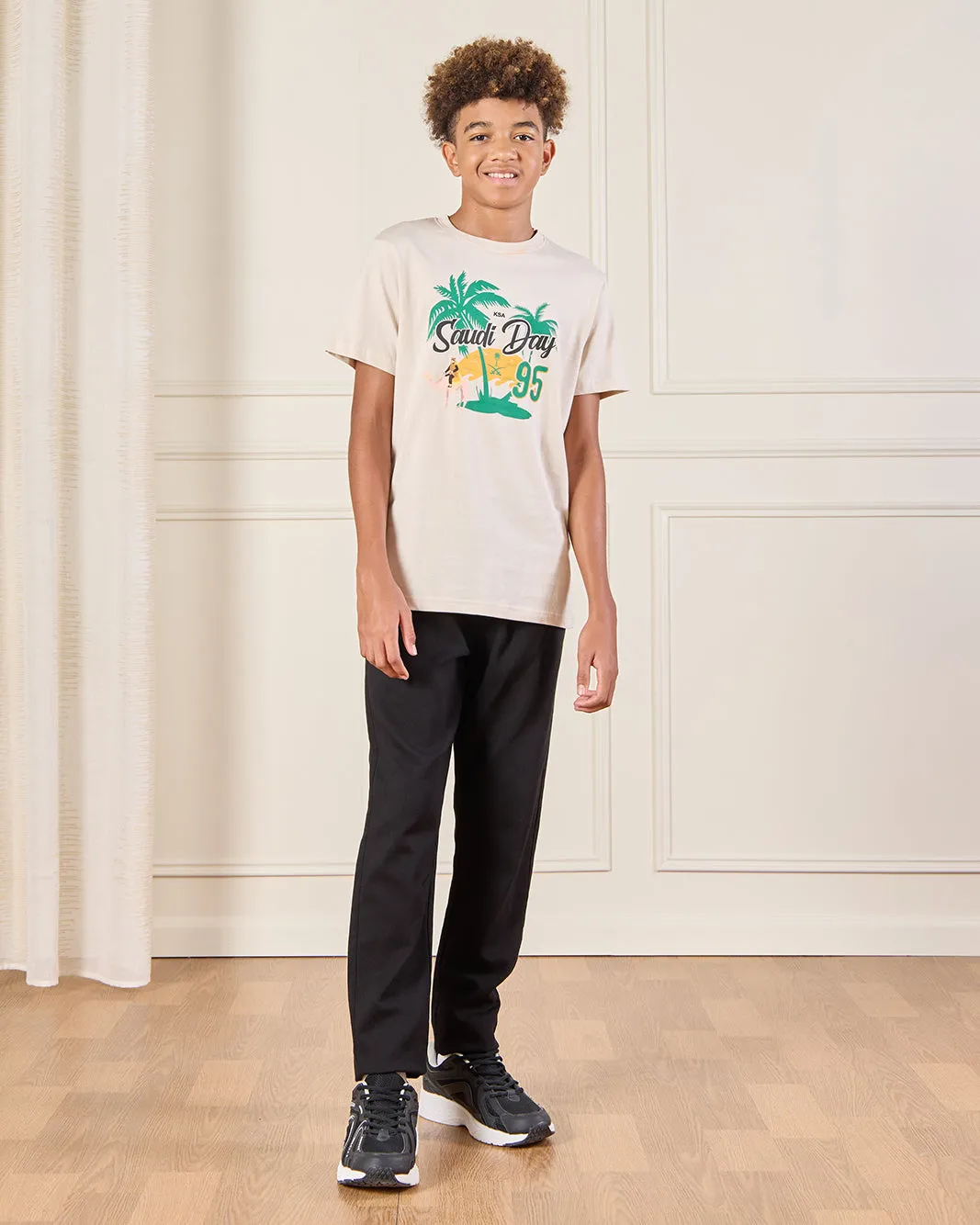 Senior Boys Beige KSA Printed T-Shirt sold by Redtag product image thumbnail 2