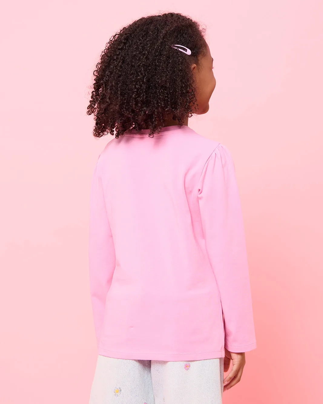 Girls Pink Heart Embellished T-Shirt sold by Redtag product image thumbnail 3