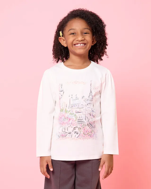 Girls Ivory Embellished T-Shirt sold by Redtag