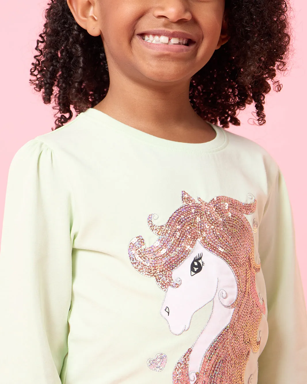 Girls Green Pony Embellished T-Shirt sold by Redtag product image thumbnail 4