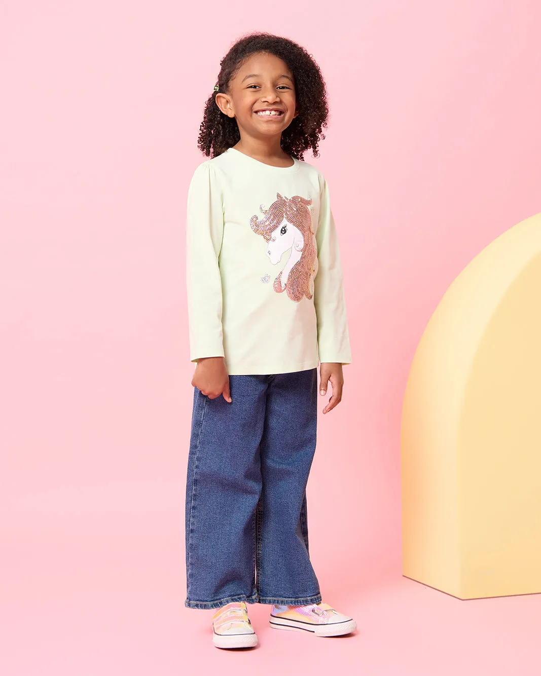 Girls Green Pony Embellished T-Shirt sold by Redtag product image thumbnail 2