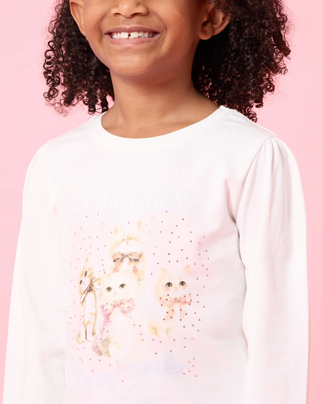 Girls Ivory La Familia Embellished T-Shirt sold by Redtag product image thumbnail 4