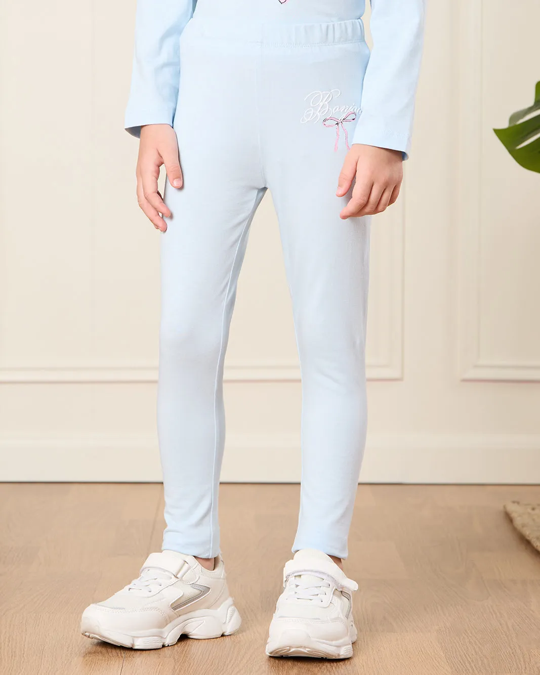 Girls Blue Printed Leggings sold by Redtag