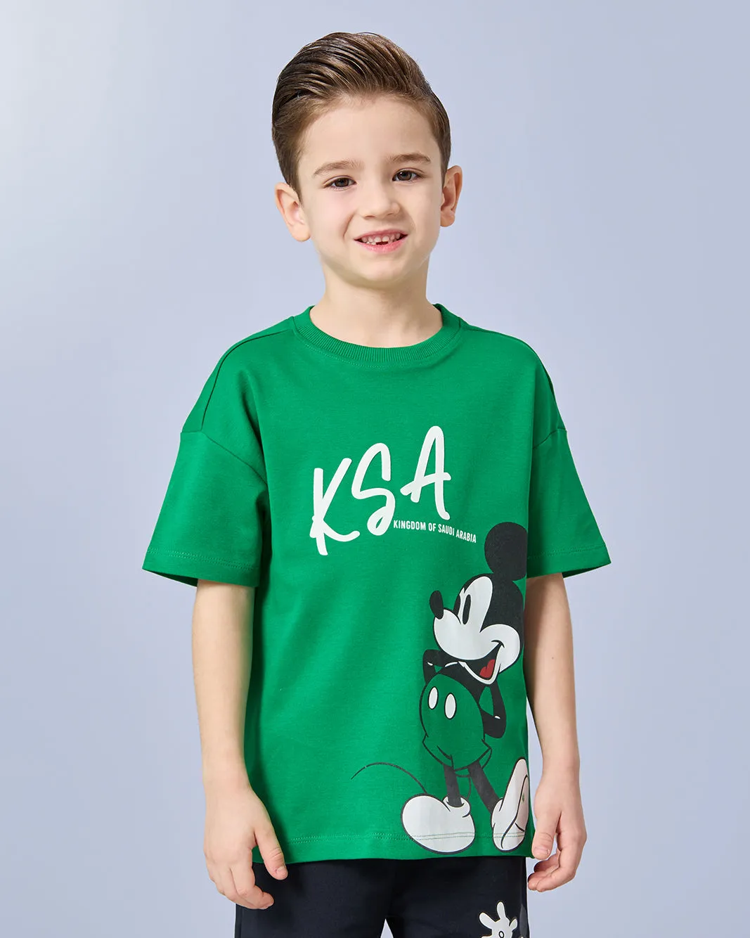 Boys Green KSA Mickey Printed T-Shirt sold by Redtag