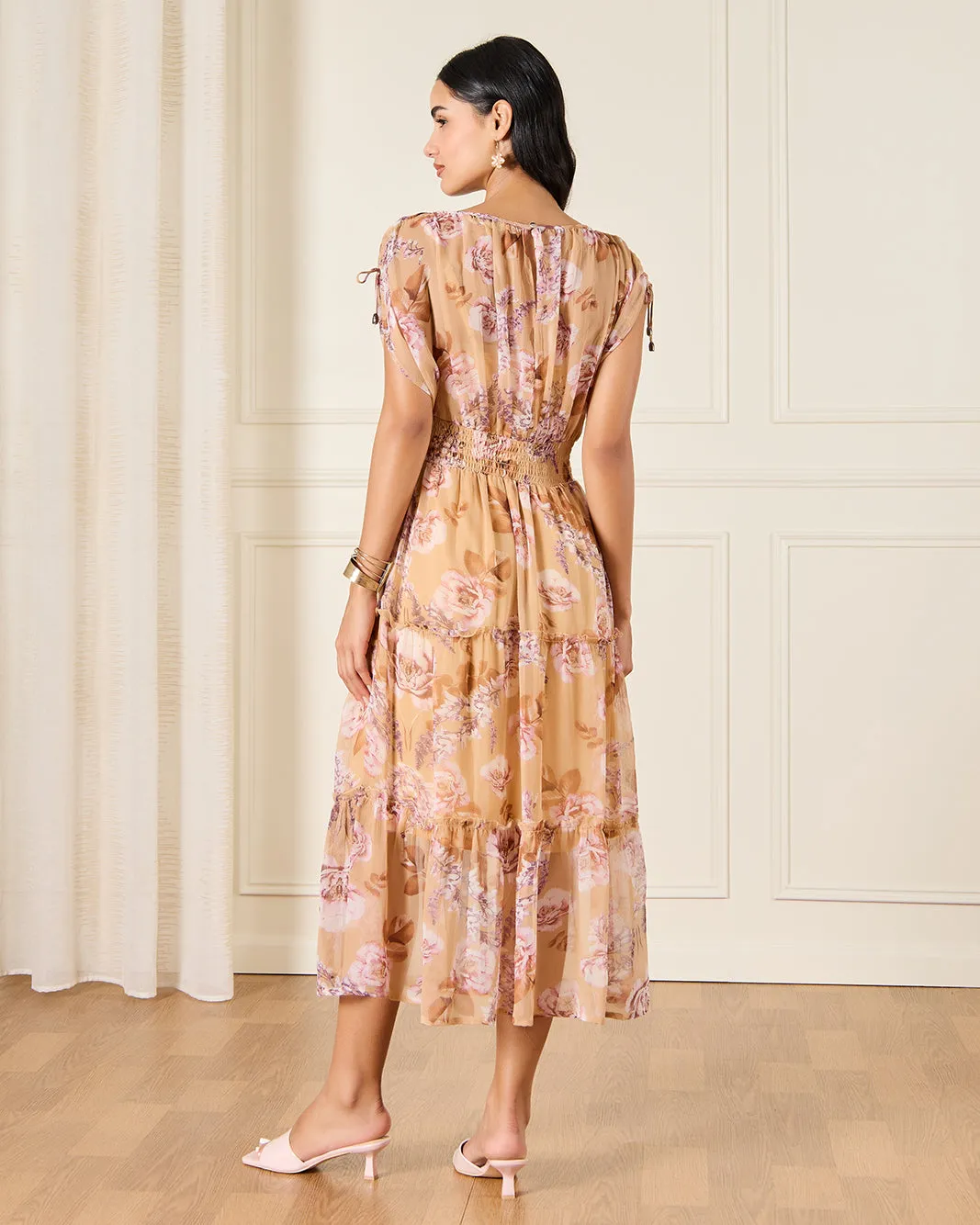 Women Beige Printed Maxi Dress sold by Redtag product image thumbnail 3