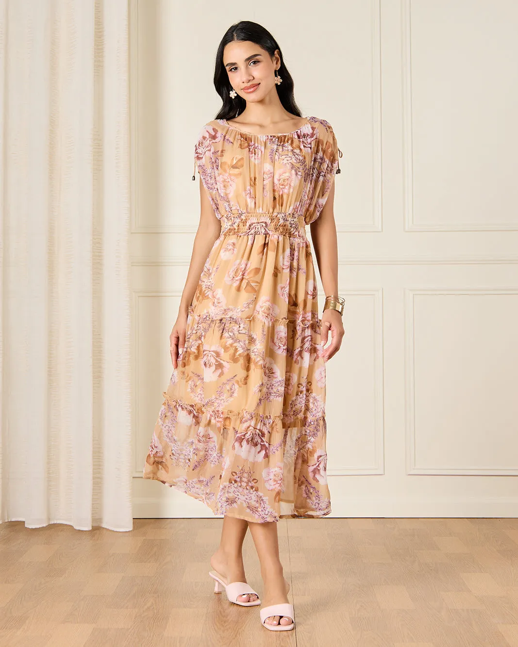 Women Beige Printed Maxi Dress sold by Redtag product image thumbnail 4