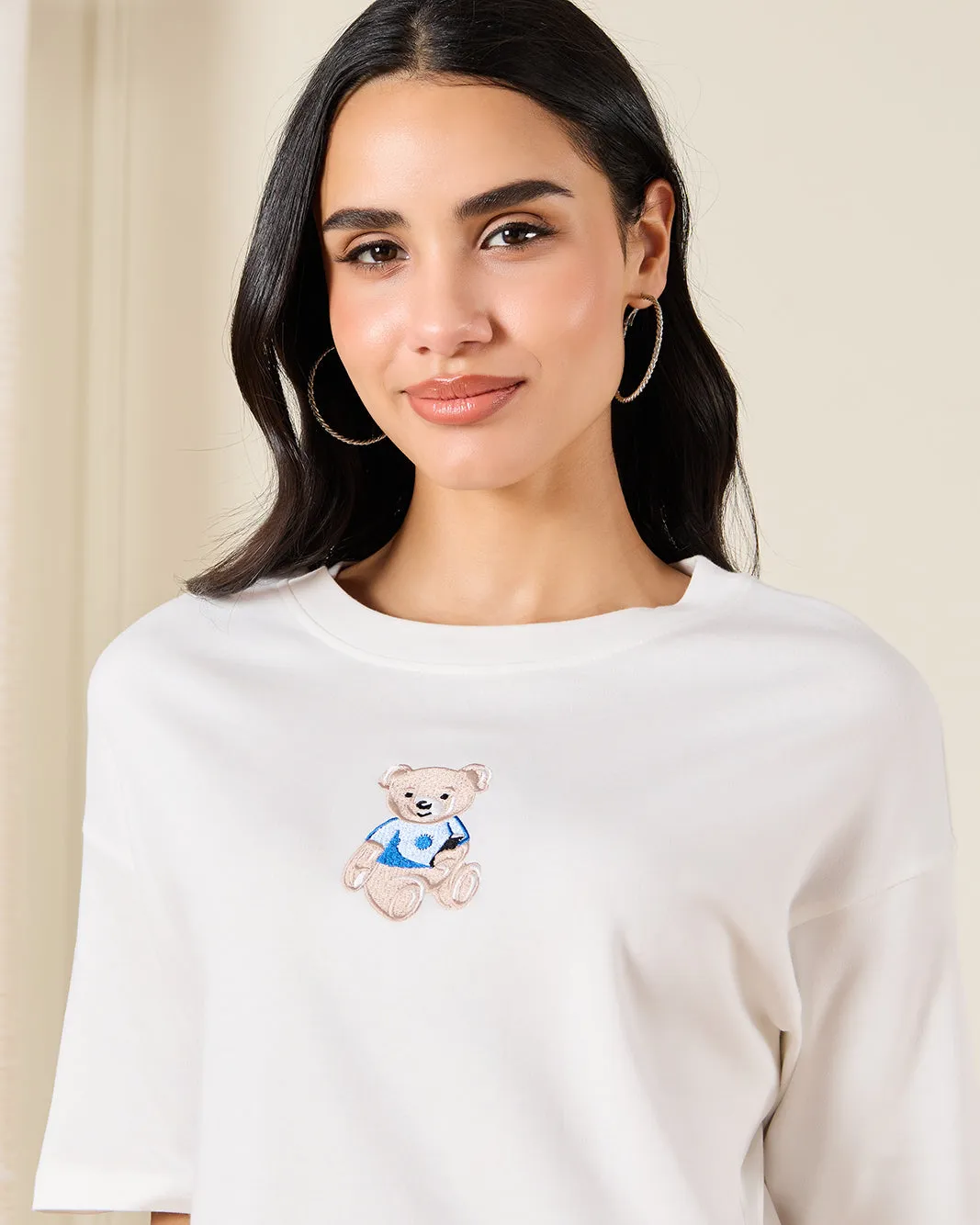 Women Ivory Embroidered T-Shirt sold by Redtag product image thumbnail 4