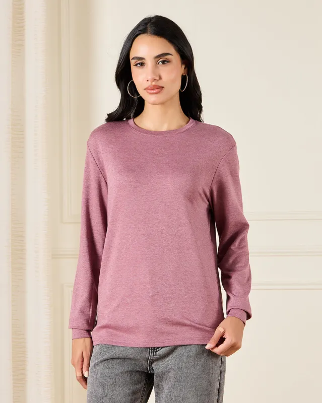 Women Burgundy Basic T-Shirt sold by Redtag