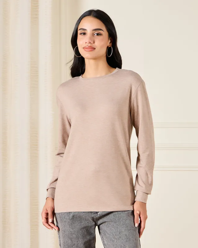 Women Beige Basic T-Shirt sold by Redtag