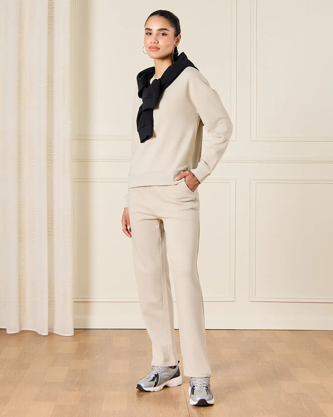 Women Beige Basic Wide leg Active Pants sold by Redtag product image thumbnail 2