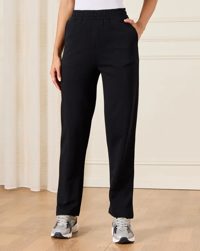 Women Black Basic Wide leg Active Pants sold by Redtag