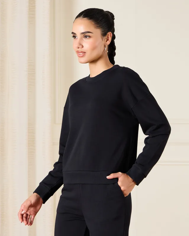 Women Black Basic Active Sweatshirt sold by Redtag