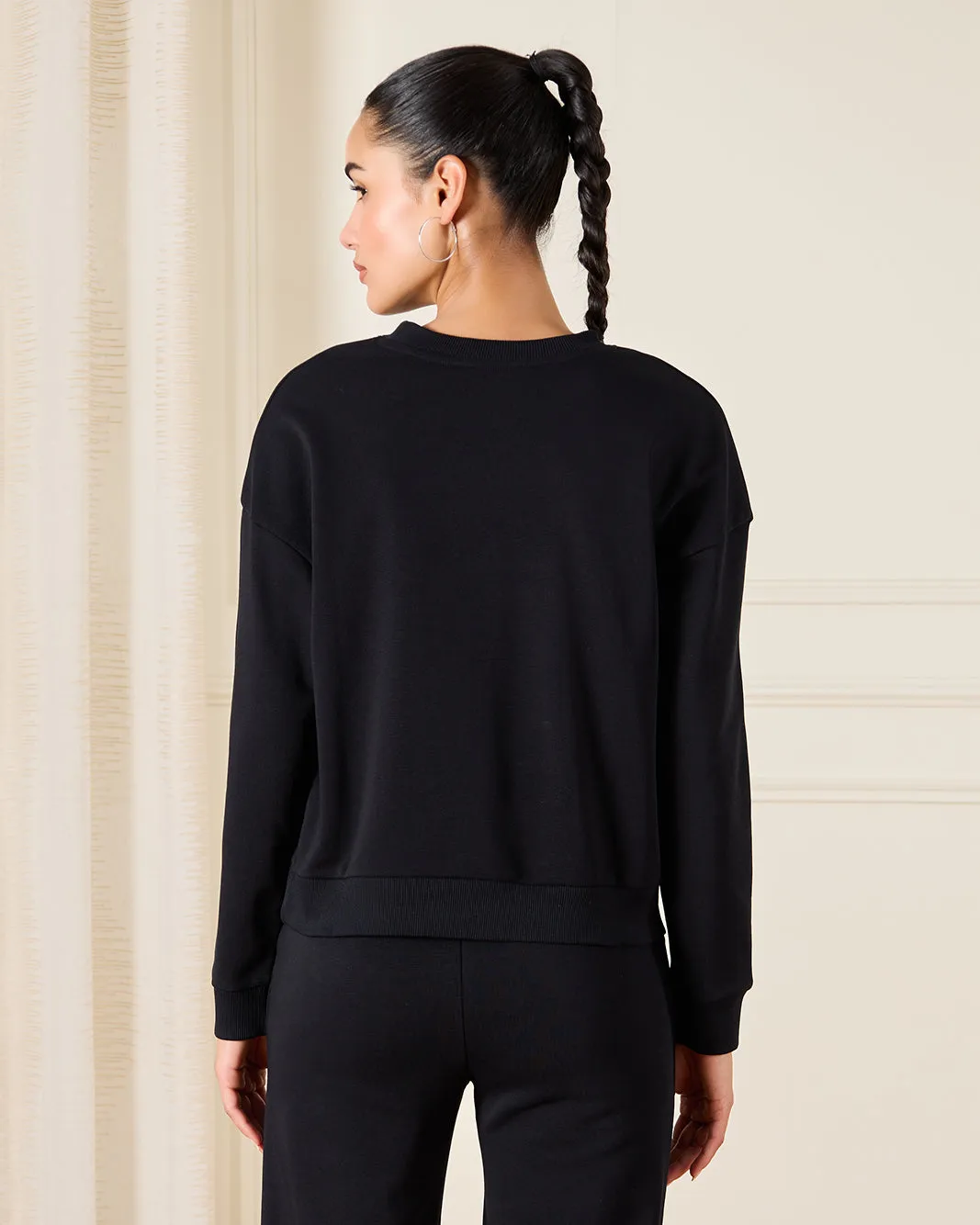 Women Black Basic Active Sweatshirt sold by Redtag product image thumbnail 3