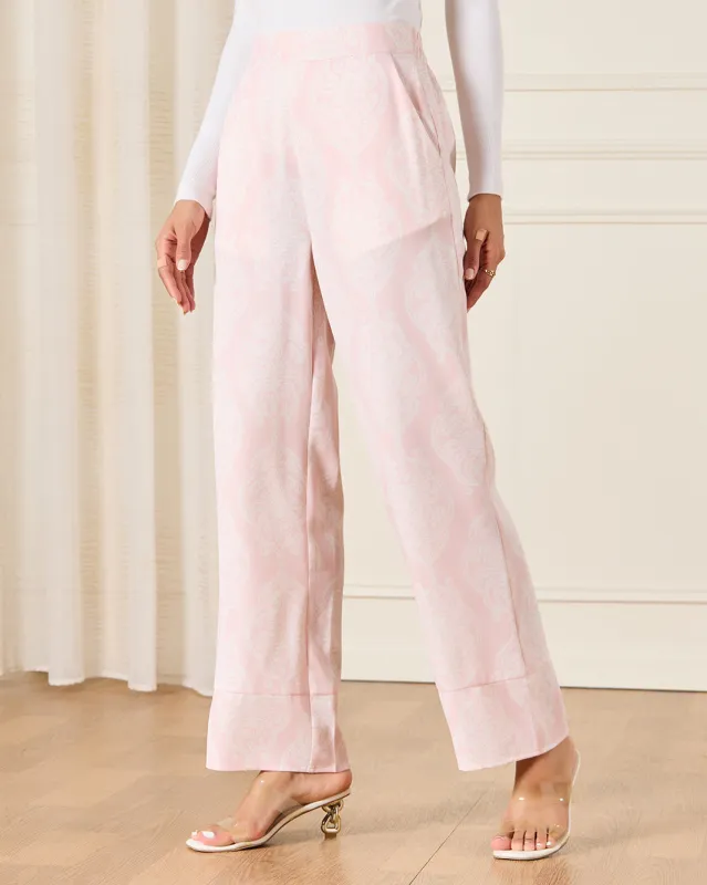Women Pink Printed Wide leg Trouser sold by Redtag