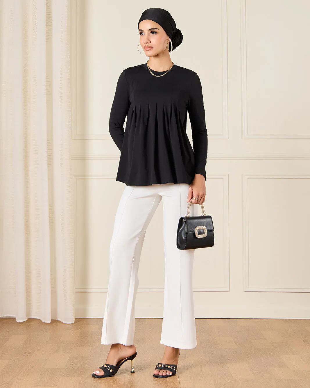 Women Black Long sleeve Pleated Detailed Blouse sold by Redtag product image thumbnail 2