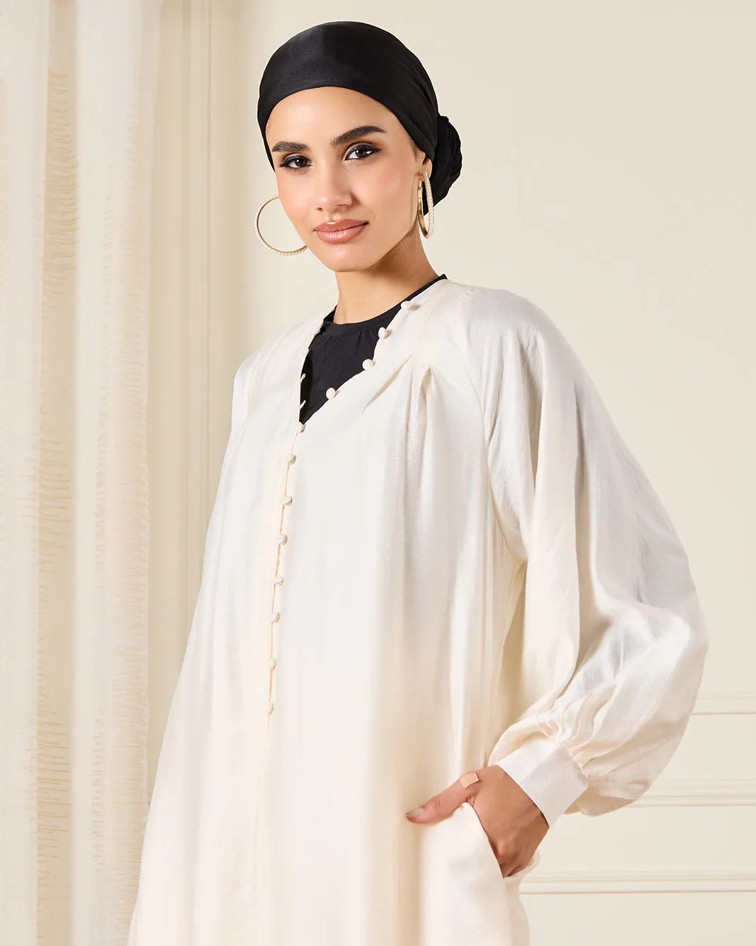 Women Ivory Button Detailed Dress sold by Redtag product image thumbnail 2