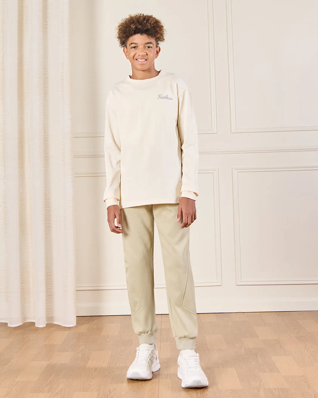 Senior Boys Beige Solid Active Pants sold by Redtag product image thumbnail 2