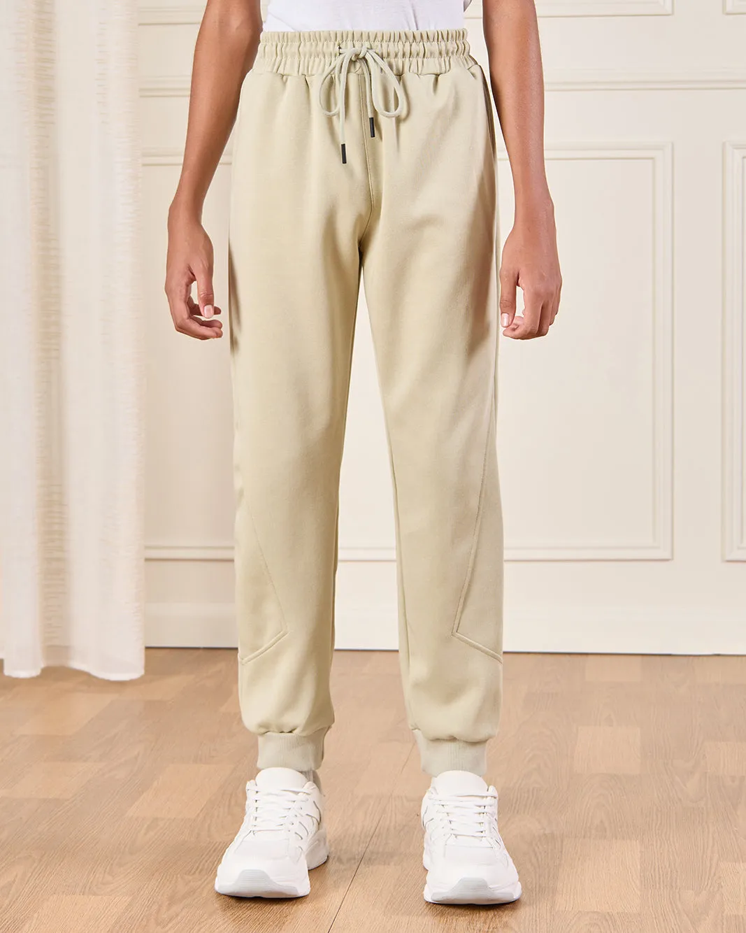 Senior Boys Beige Solid Active Pants sold by Redtag