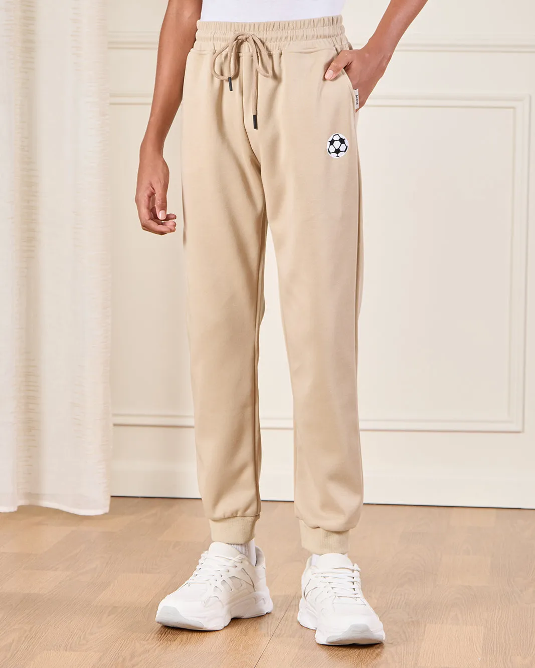Senior Boys Beige Football Print Active Pants sold by Redtag