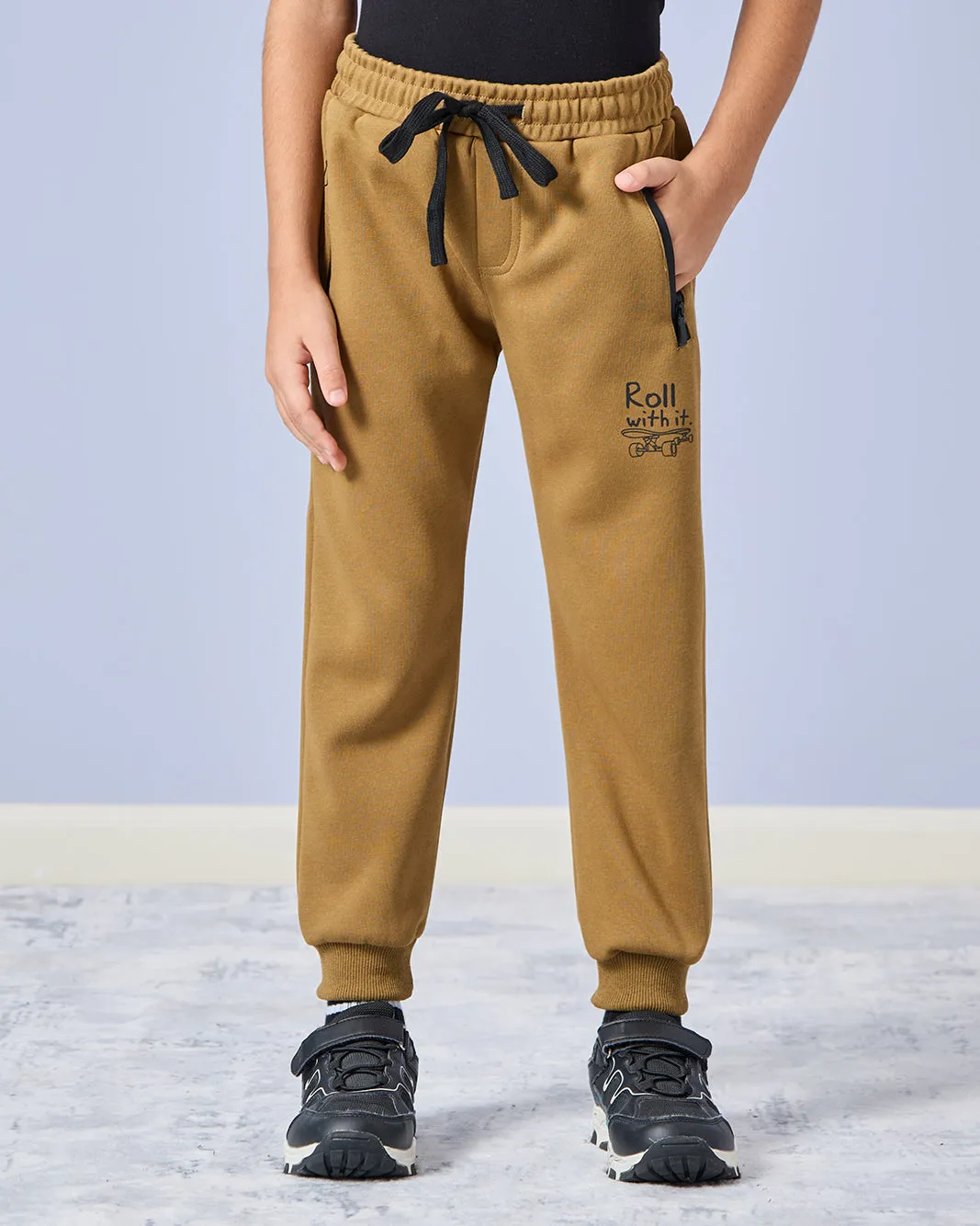 Senior Boys Beige Skating Print Active Pants sold by Redtag